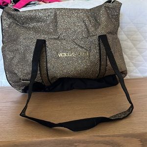 Victorias secret gold tote bag